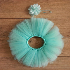 2pcs Baby Girl Tutu Skirt Set - Photography Accessories & Hairband Outfit