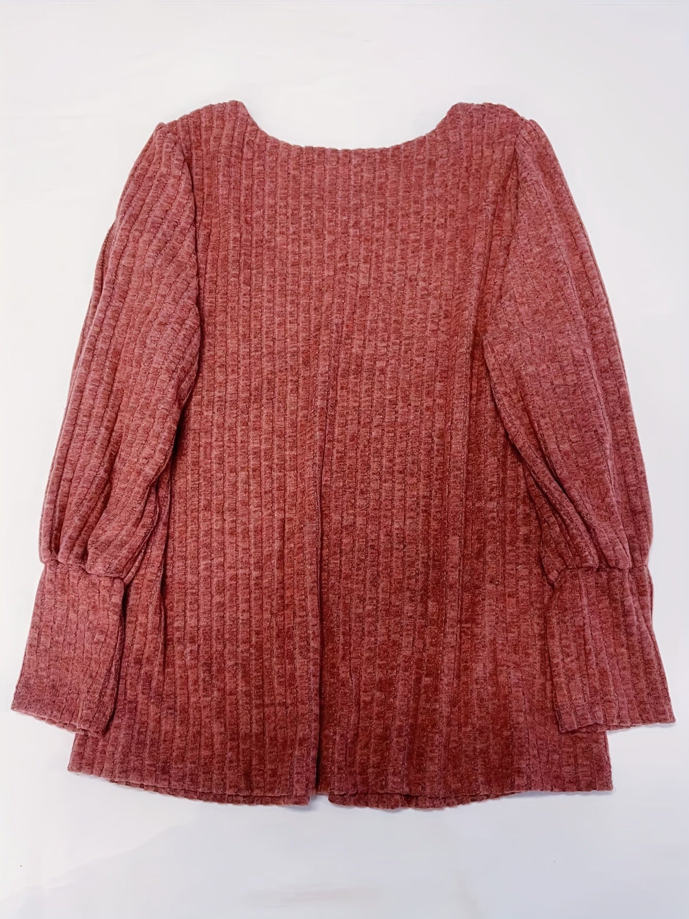 Plus Size Solid Square Neck Jumper Long Sleeve Casual Sweater