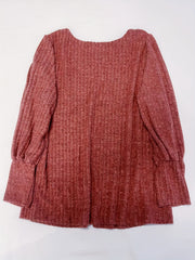 Plus Size Solid Square Neck Jumper Long Sleeve Casual Sweater