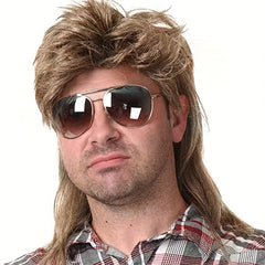 Vintage Long Straight Wig Funky Punk Style for Men