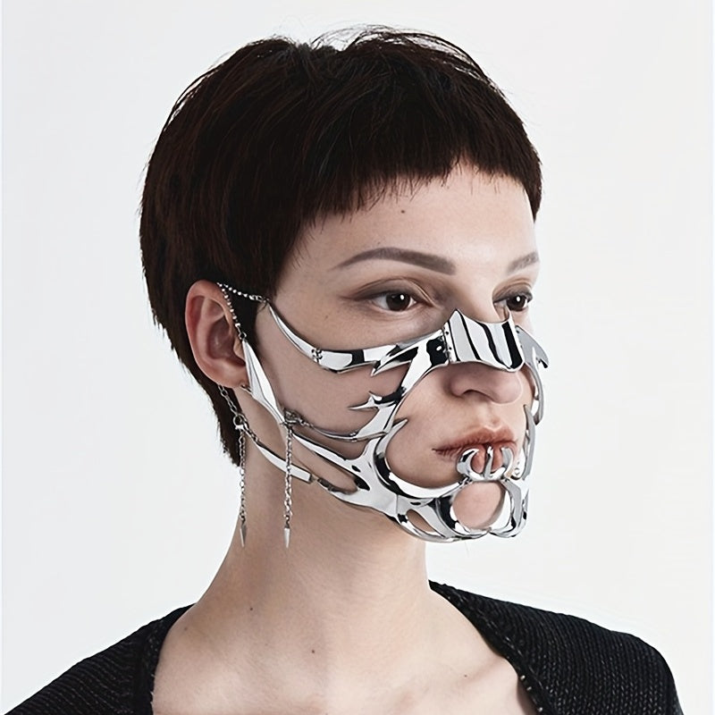 Gothic Punk Silvery Mask for Parties