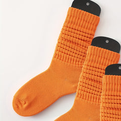 3 Pairs Slouch Crew Socks Cozy & Breathable Street Socks Women's Stockings