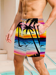 Men's Quick Dry Hawaiian Beach Board Shorts Colorful Swim Trunks