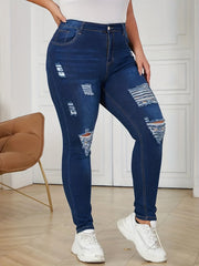 High Rise Button Fly Skinny Jeans
