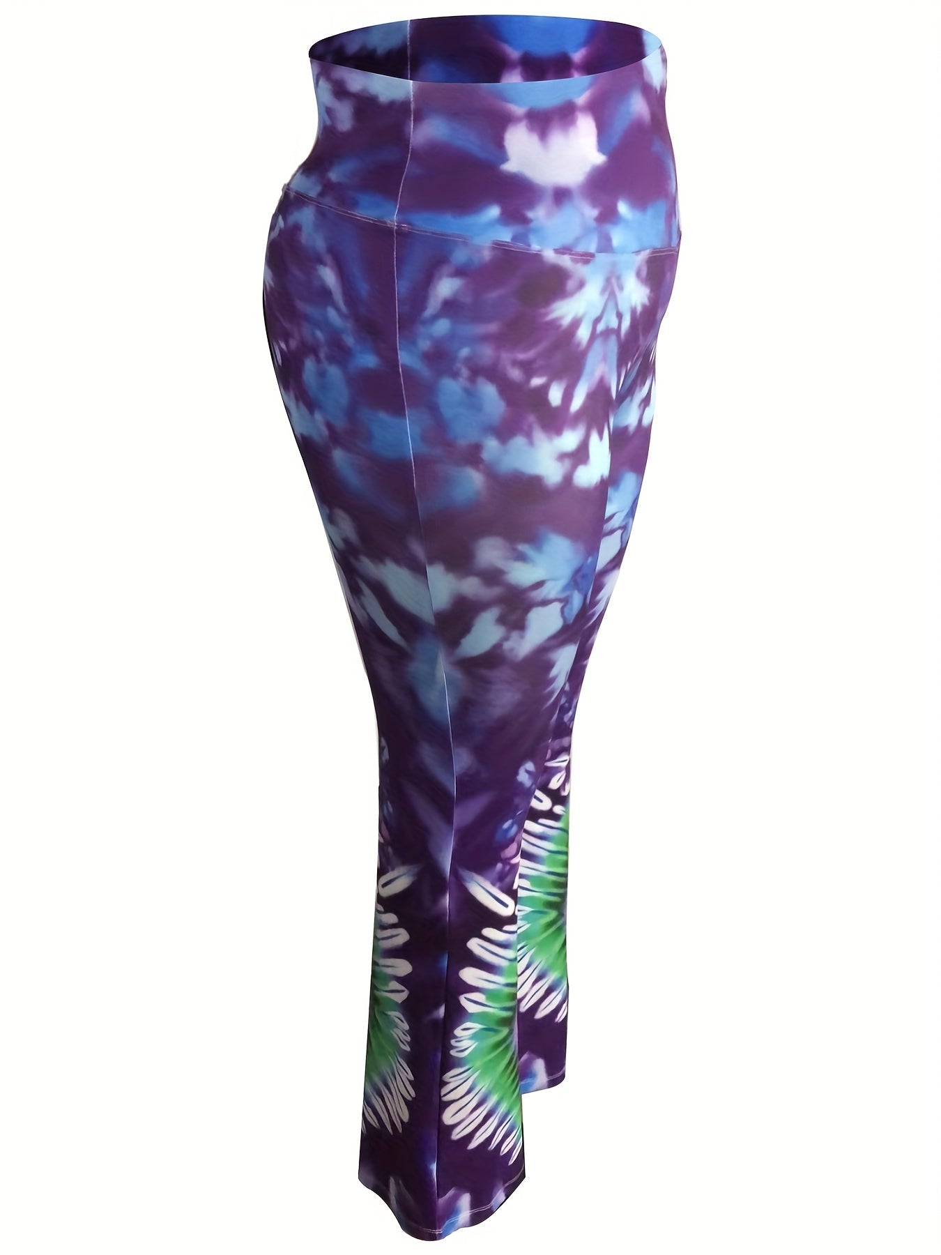 Tie Dye Sports Leggings Wide Waist Band Medium Stretch