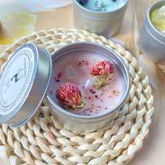 Unique Dried Flower Scented Soy Candle Gift