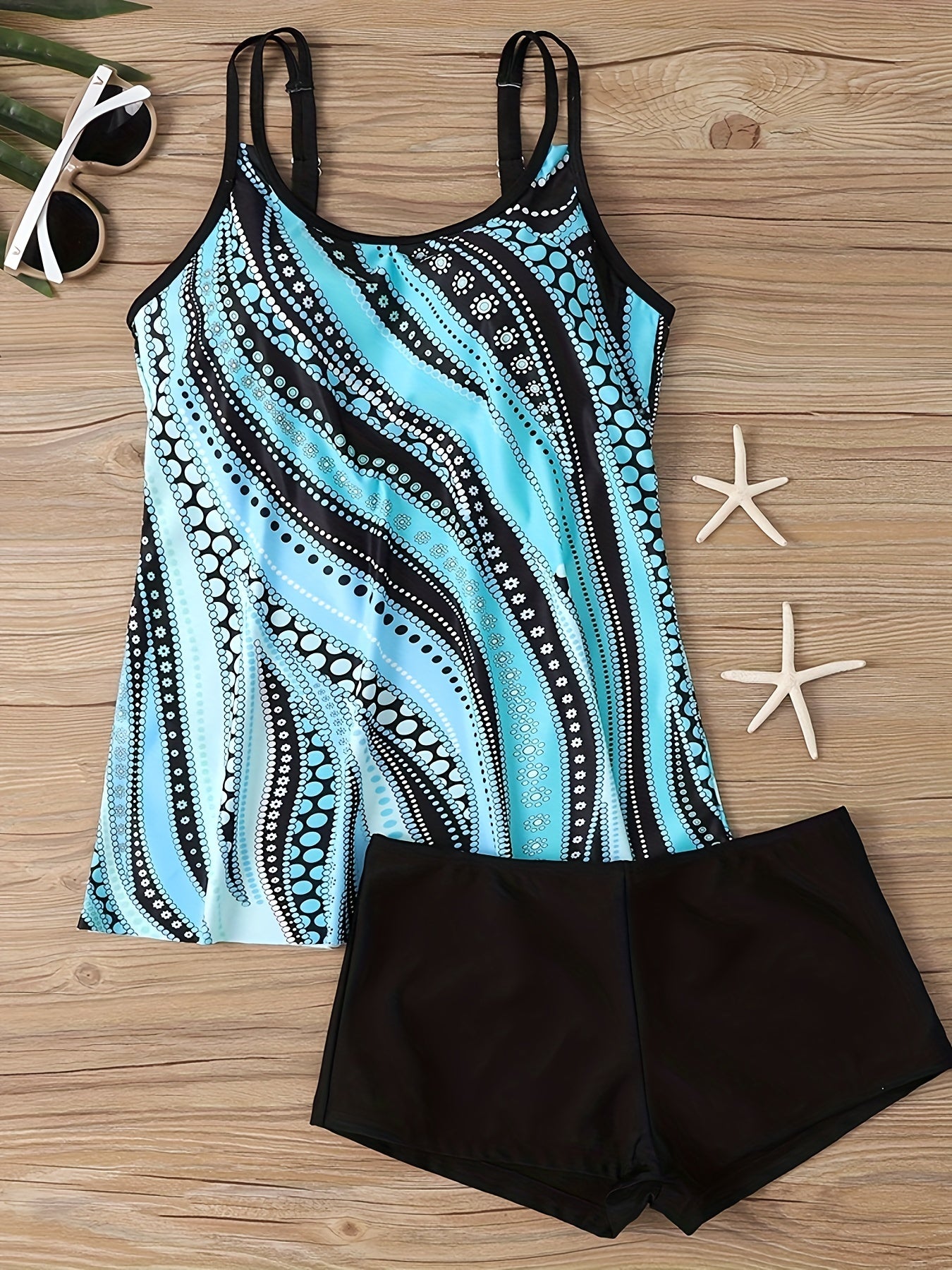 Women's Plus Size Graphic Print Tankini Set