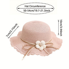 Ruffled Straw Hat & Crossbody Bag Set Girls Accessories