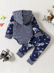 Infant Hooded Romper & Long Sleeve Bodysuit Set