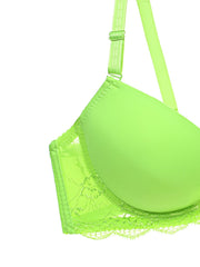 Women's Push Up Lace Panel Bra Medium Stretch