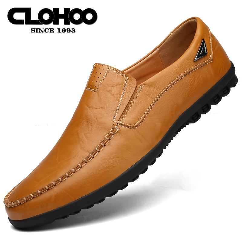 CLOHOO Custom Leather Loafer Shoes Lightweight Rubber Sole Casual Sneakers