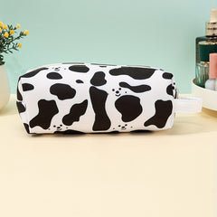 Smiling Face & Cow Print Makeup Bag Pencil Case