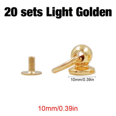 20pcs Metal Ball Post Screwback Stud Screw Rivet Leathercraft Phone Case Decor
