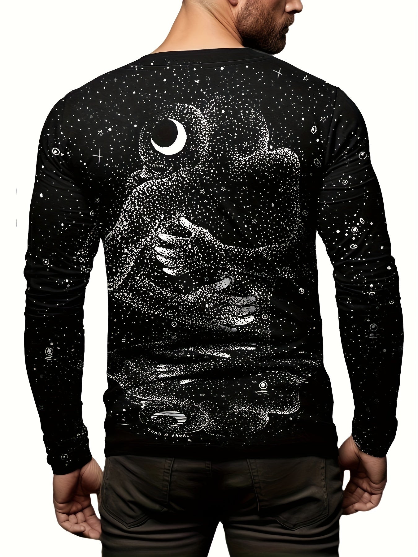 Hug Pattern Men's Long Sleeve Novelty T-shirt for Autumn