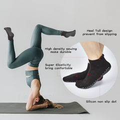 4 Pairs Non Slip Yoga Grip Socks for Women Barre Dance Anti Skid Socks