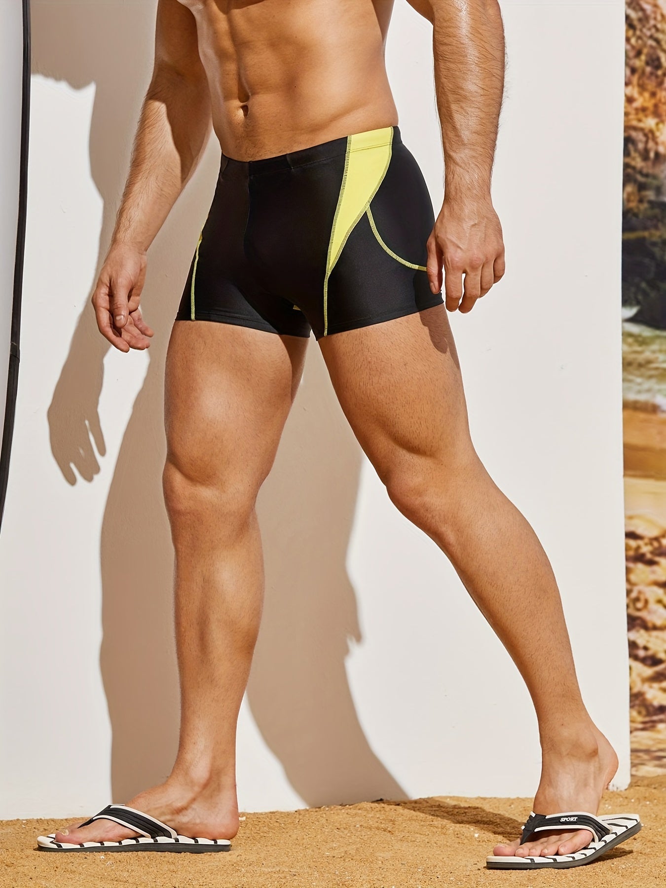 Quick Drying Men's Swim Trunks Drawstring Shorts For Summer
