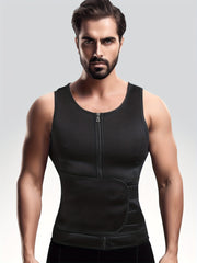 Men's Compression Sauna Vest with Waist Belts & Back Support