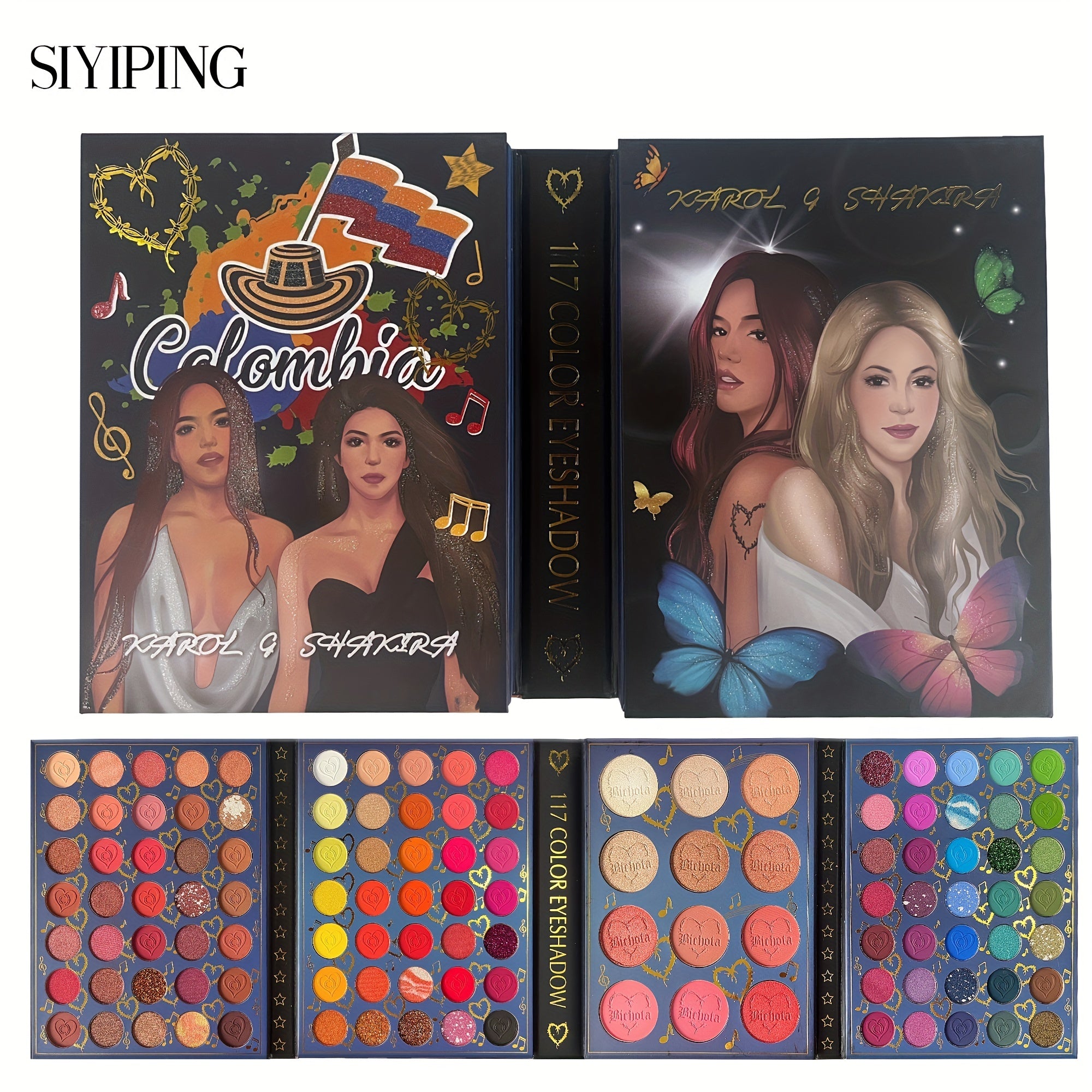 117 Colors Cartoon Eyeshadow Palette Glitter Matte Waterproof Makeup