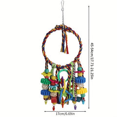 Colorful Chew Toys & Swing Perch for Parakeets Cockatiels Conures