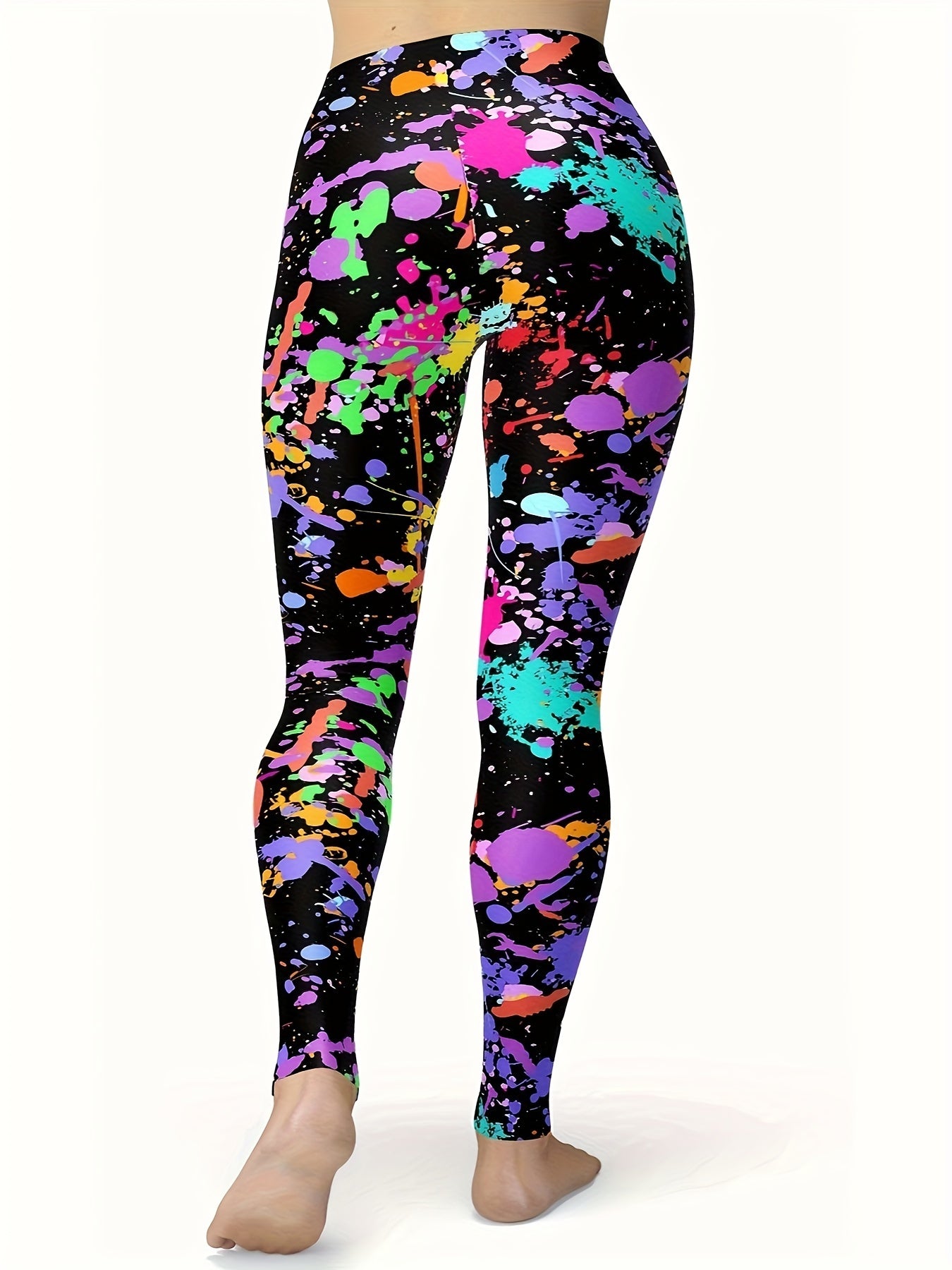 Goth Skull Print High Rise Leggings