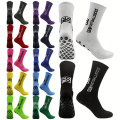 4 Pairs Non Slip Soccer Socks Outdoor Sports Crew Socks Football Socks
