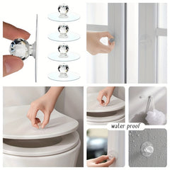 20pcs Adhesive Door Knobs Transparent Cabinet Drawer Handles Hooks