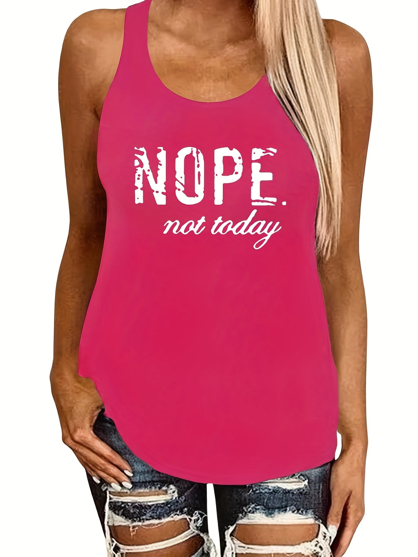Letter Print Sleeveless Tank Top for Women