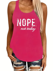 Letter Print Sleeveless Tank Top for Women