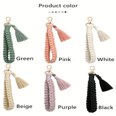 Bohemian Tassel Wrist Strap Keychain, Pastoral Style Key Accessories