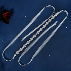 Crystal Rhinestone Bridal Belt Wedding Dress Sash Organza