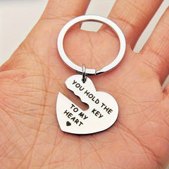 2pcs Stainless Steel Letter Keychain Set