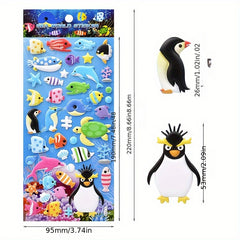 10 Pack Ocean Theme PVC Stickers Sea World Animal Decals for Cars Laptops
