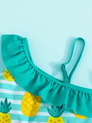 Girls Watermelon One Shoulder Bikini Swimsuit Set