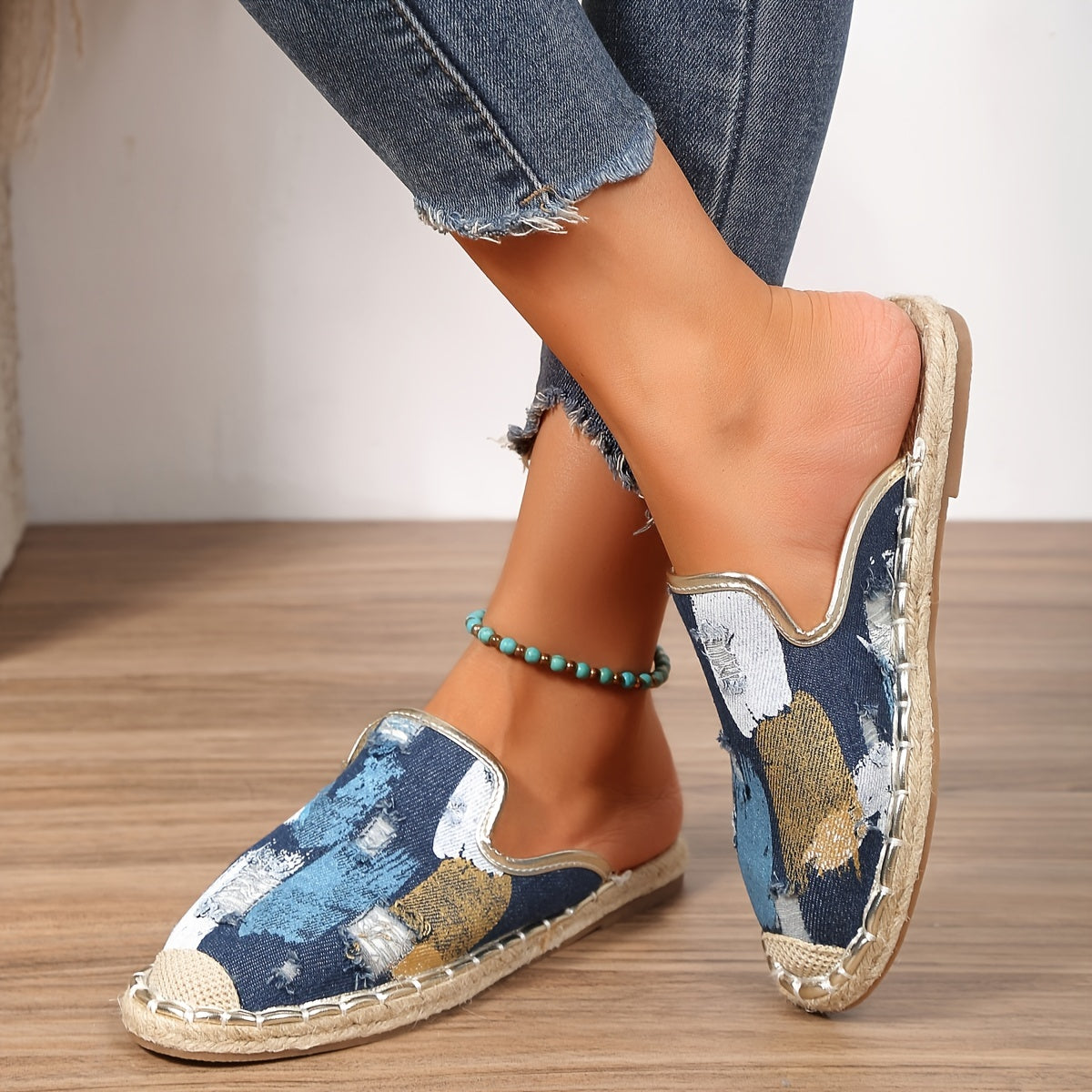 Women's Graffiti Print Slip On Espadrilles Casual Outdoor Shoes