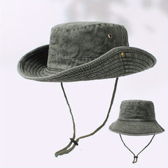 Western Cowboy Bucket Hat Distressed Sun Hat UV Protection