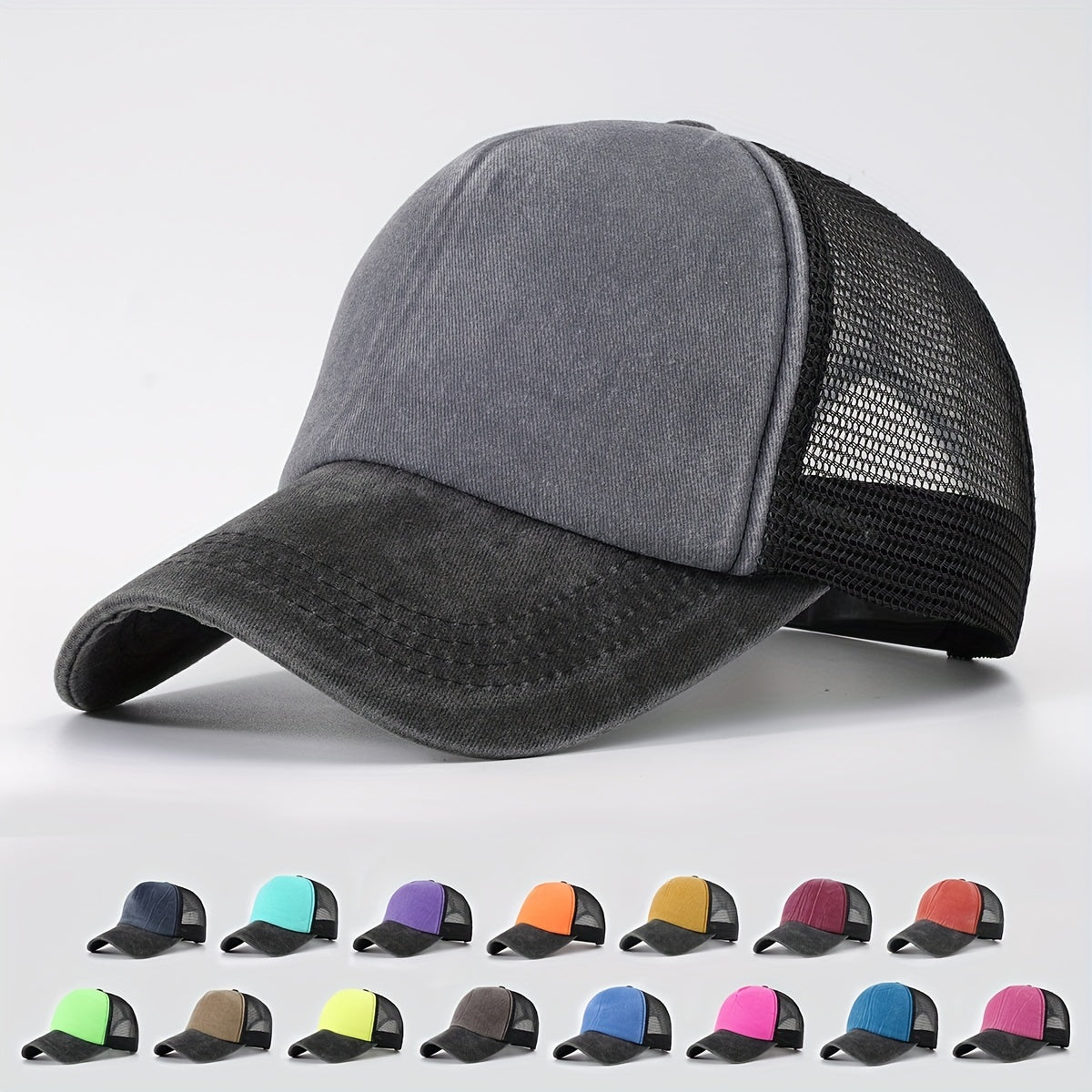 Distressed Mesh Trucker Hat Unisex Baseball Cap for Women