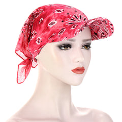 Tie Dye Bandana Cap with Sun Protection for Women