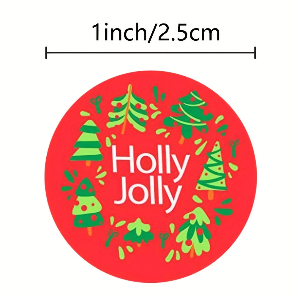 500pcs Christmas Tree Candy Stickers 2 Holiday Decor Label For Packaging