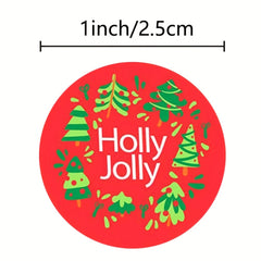 500pcs Christmas Tree Candy Stickers 2 Holiday Decor Label For Packaging