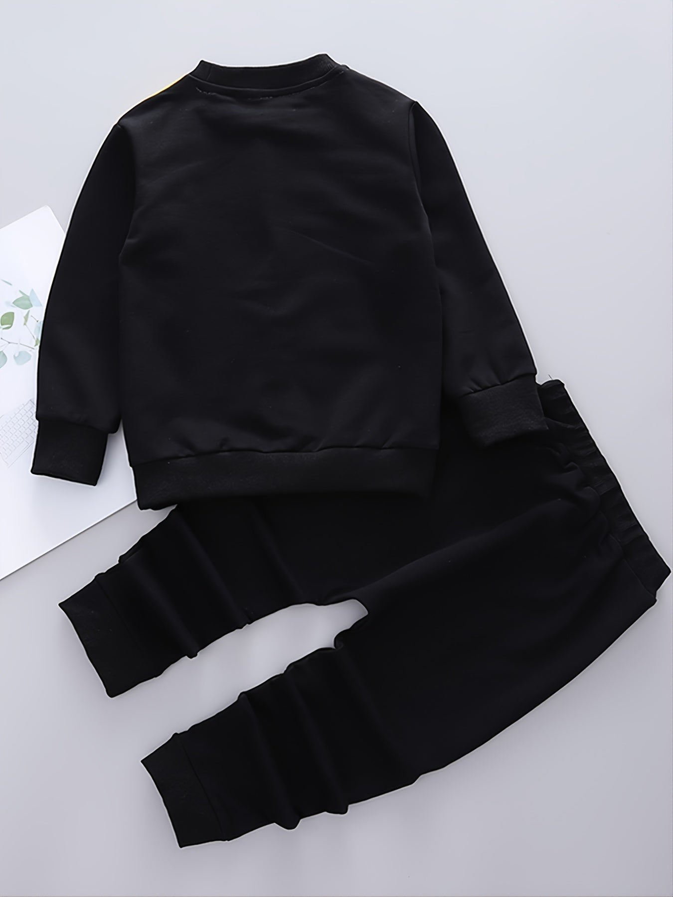 Boys Colorblock Letter Print Sweatshirt Sets