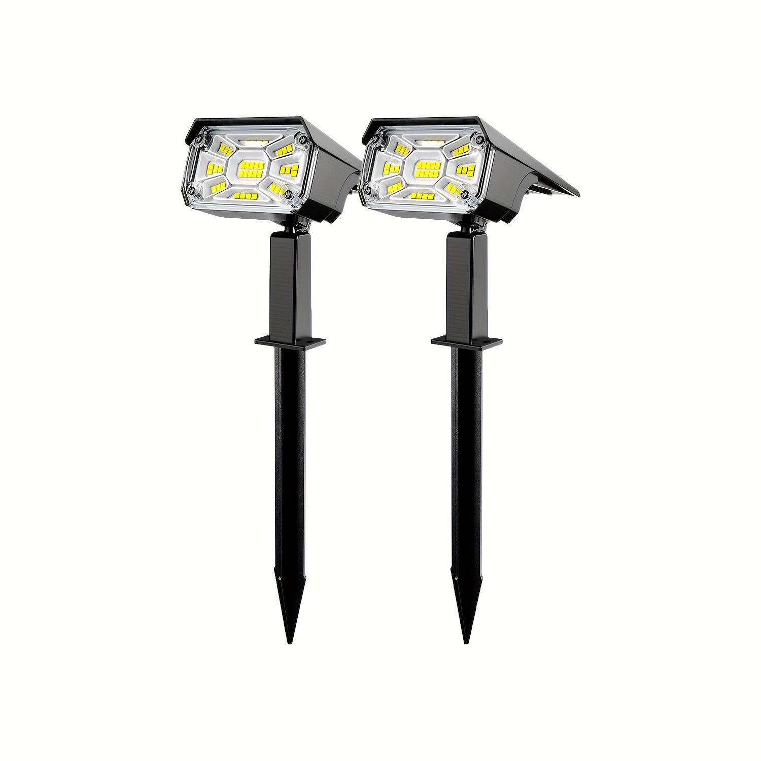 2pcs Solar Landscape Spotlights Waterproof IP65 3 Lighting Modes 38LED Solar