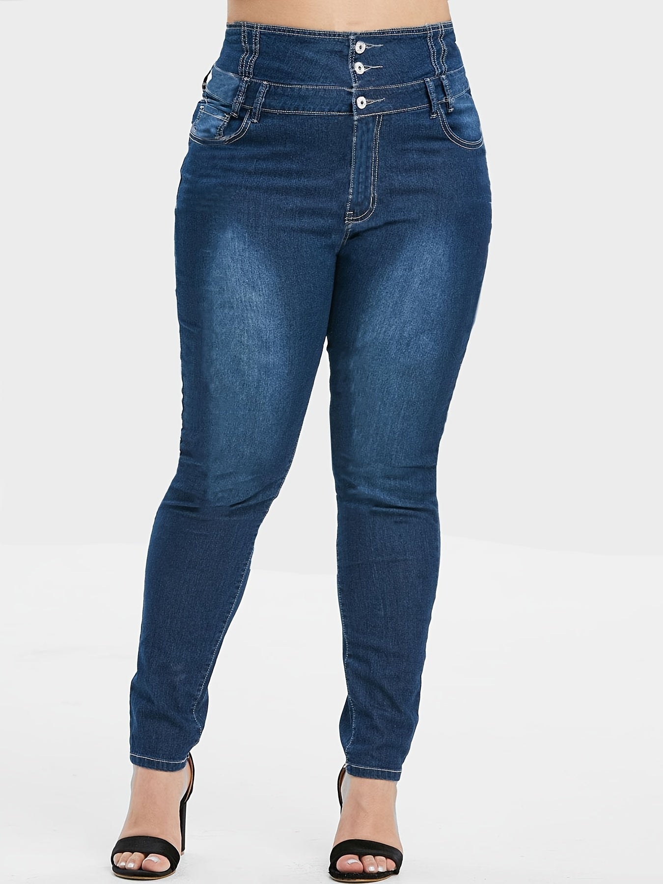 High Rise Skinny Jeans Women's High Stretch Denim Pants