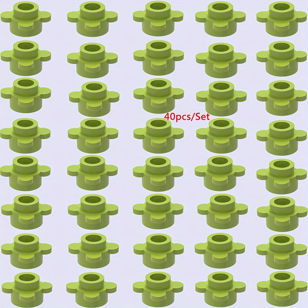 40pcs Mini Building Block Quatrefoil Flower Four Leaves Farm Grass Plant DIY Gar