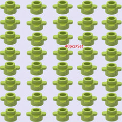 40pcs Mini Building Block Quatrefoil Flower Four Leaves Farm Grass Plant DIY Gar