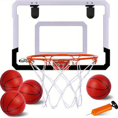 Indoor Mini Basketball Hoop Over The Door For Kids with 4 Balls