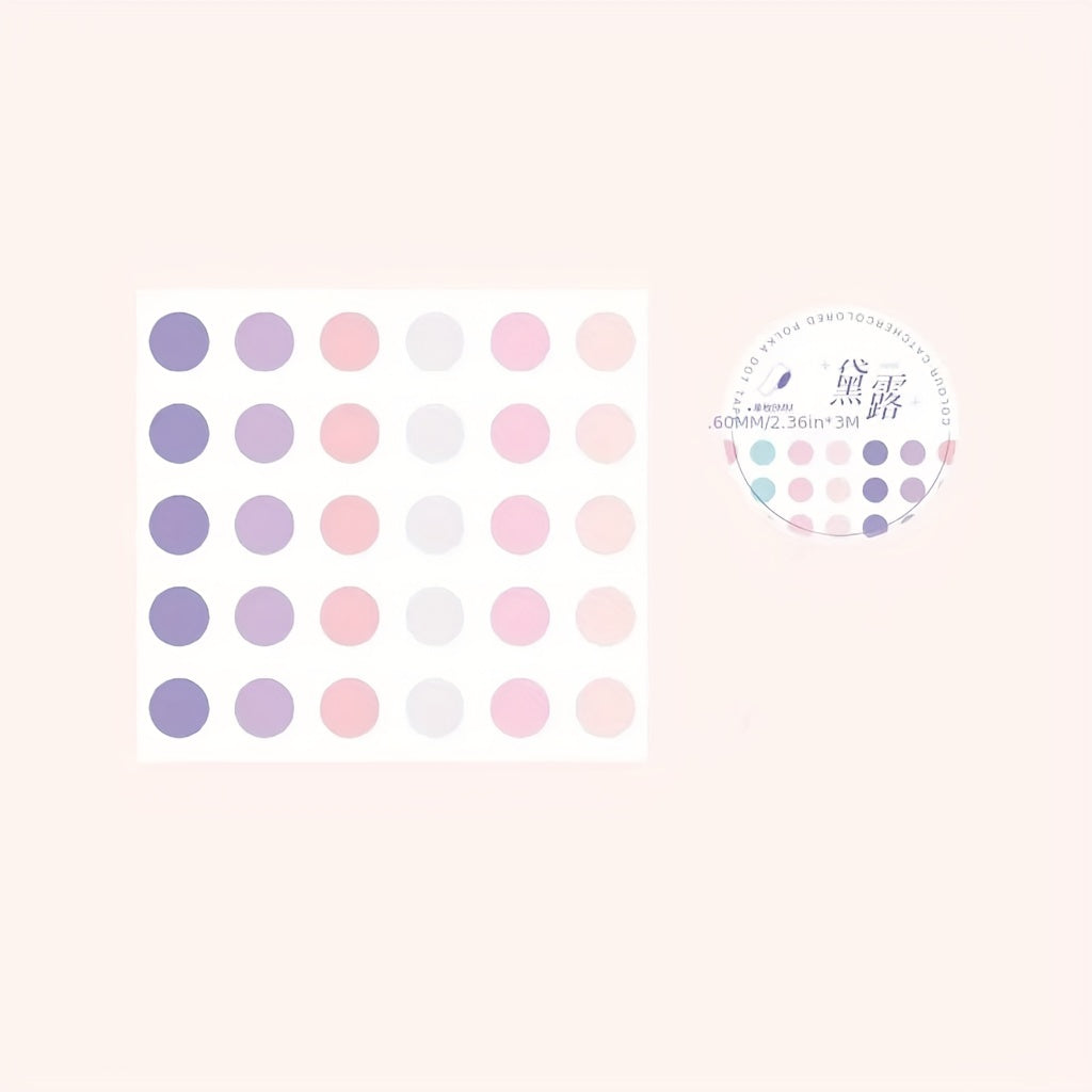 Light Salt Series Morandi Polka Dots Paper Tape Fresh Stickers