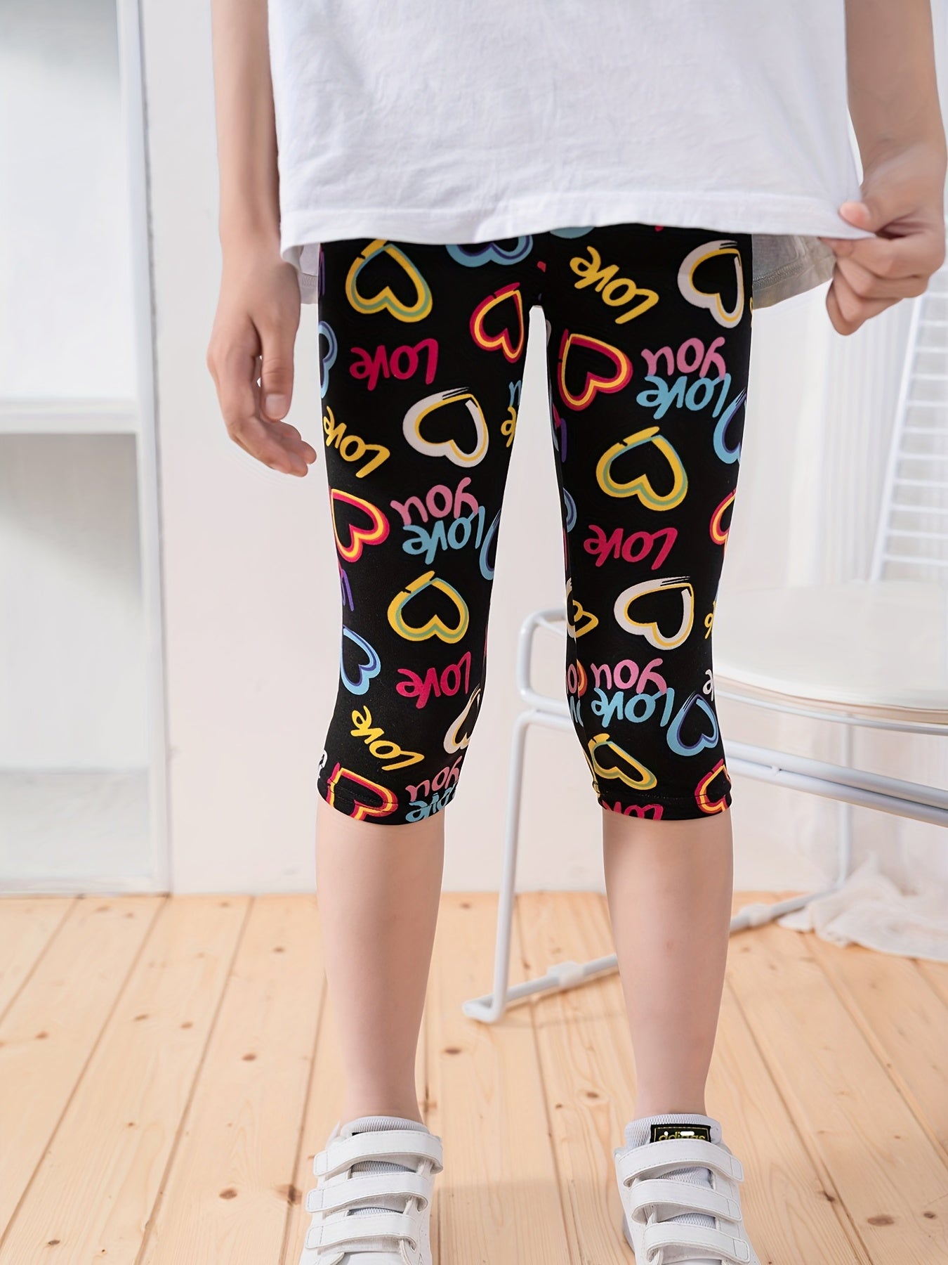 2pcs Girls Leopard Leggings Pants Outside Wear Slim Fit All match