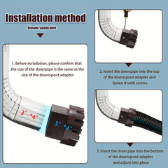 Upgrade Your Rain Gutter System w/ 1pc Downspout Adapter Drain Fittings