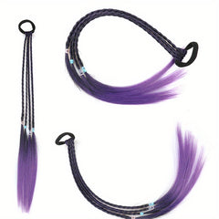 Girls Wig Braids Ponytail Wig Hair Extension Hair Tie
