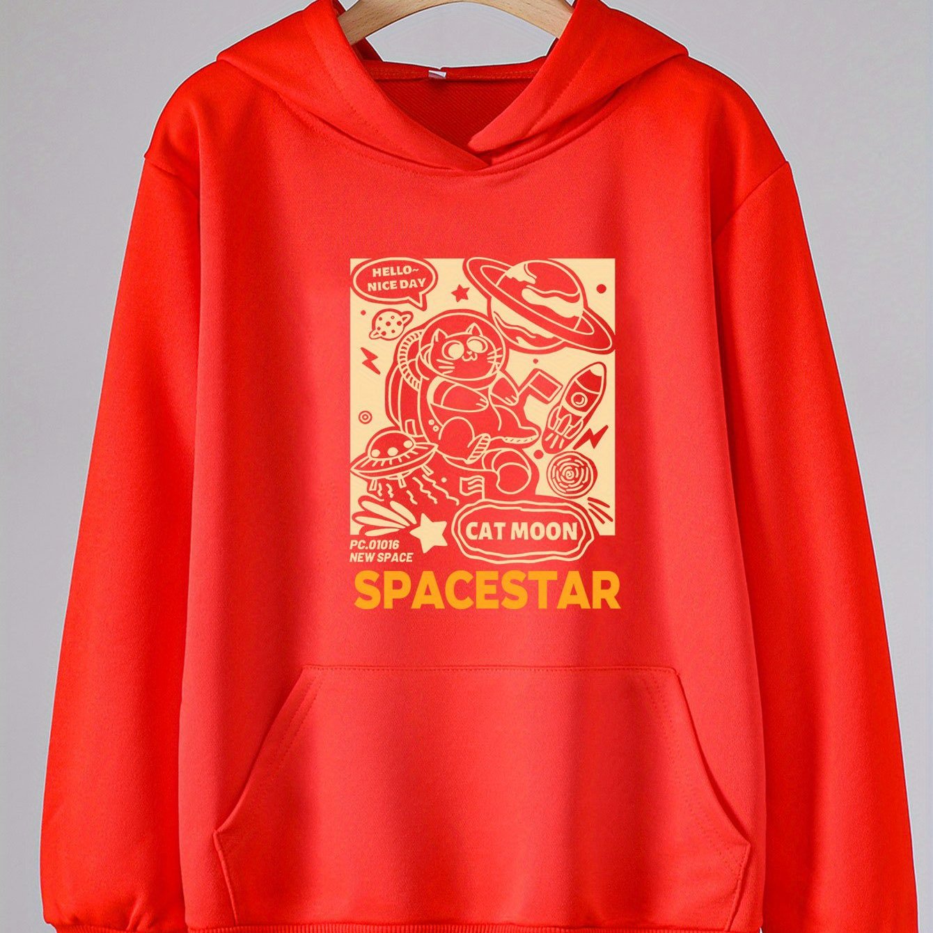 Astronaut Kitty Hoodie Girls Sweatshirt Spring Fall Sports Gift